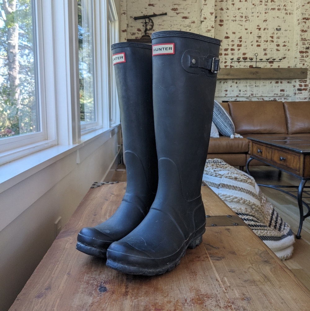 Hunter Black Rubber Rain Boots
